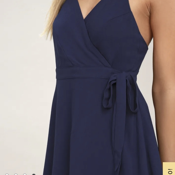 Lulu's Navy Blue Wrap Skort Dress - Picture 2 of 8